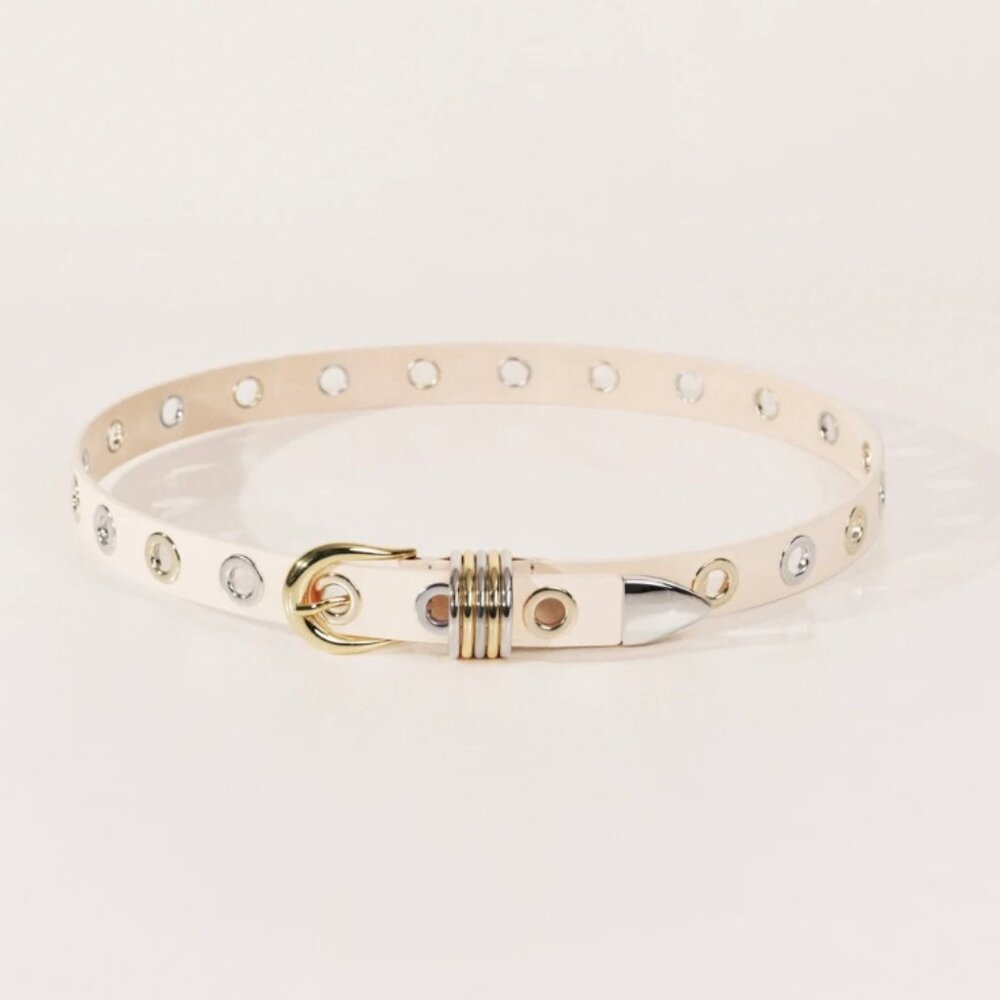NWT Dehanche Full Rivet Mixed Metal | Ivory & Silver & 24K Gold